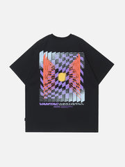 T-Shirt mit farbigem Schachbrettmuster 
