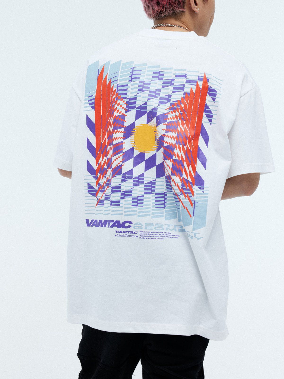 T-Shirt mit farbigem Schachbrettmuster 