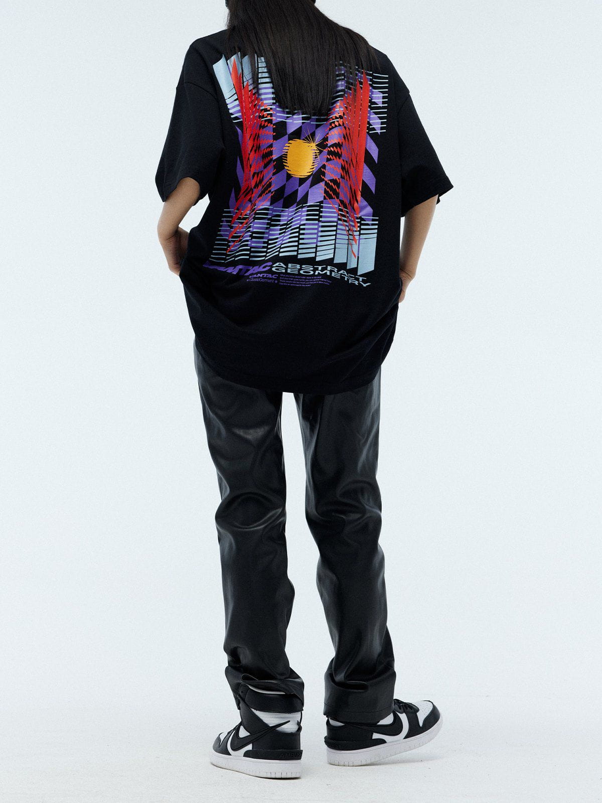 T-Shirt mit farbigem Schachbrettmuster 