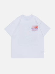 T-Shirt mit farbigem Schachbrettmuster 