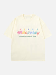 Buntes T-Shirt mit Sternen-Print 