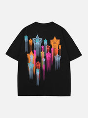 Buntes T-Shirt mit Sternen-Print 