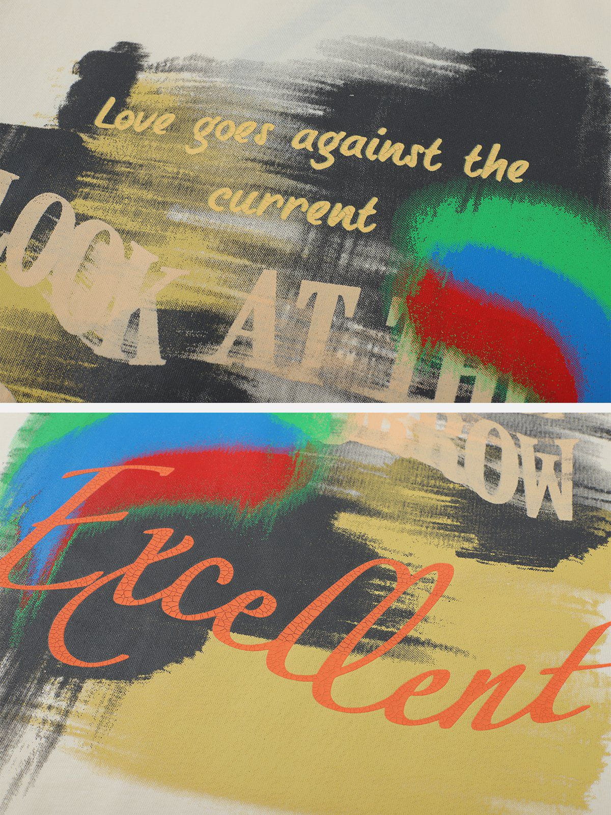 Buntes T-Shirt mit Graffiti-Buchstaben-Print 