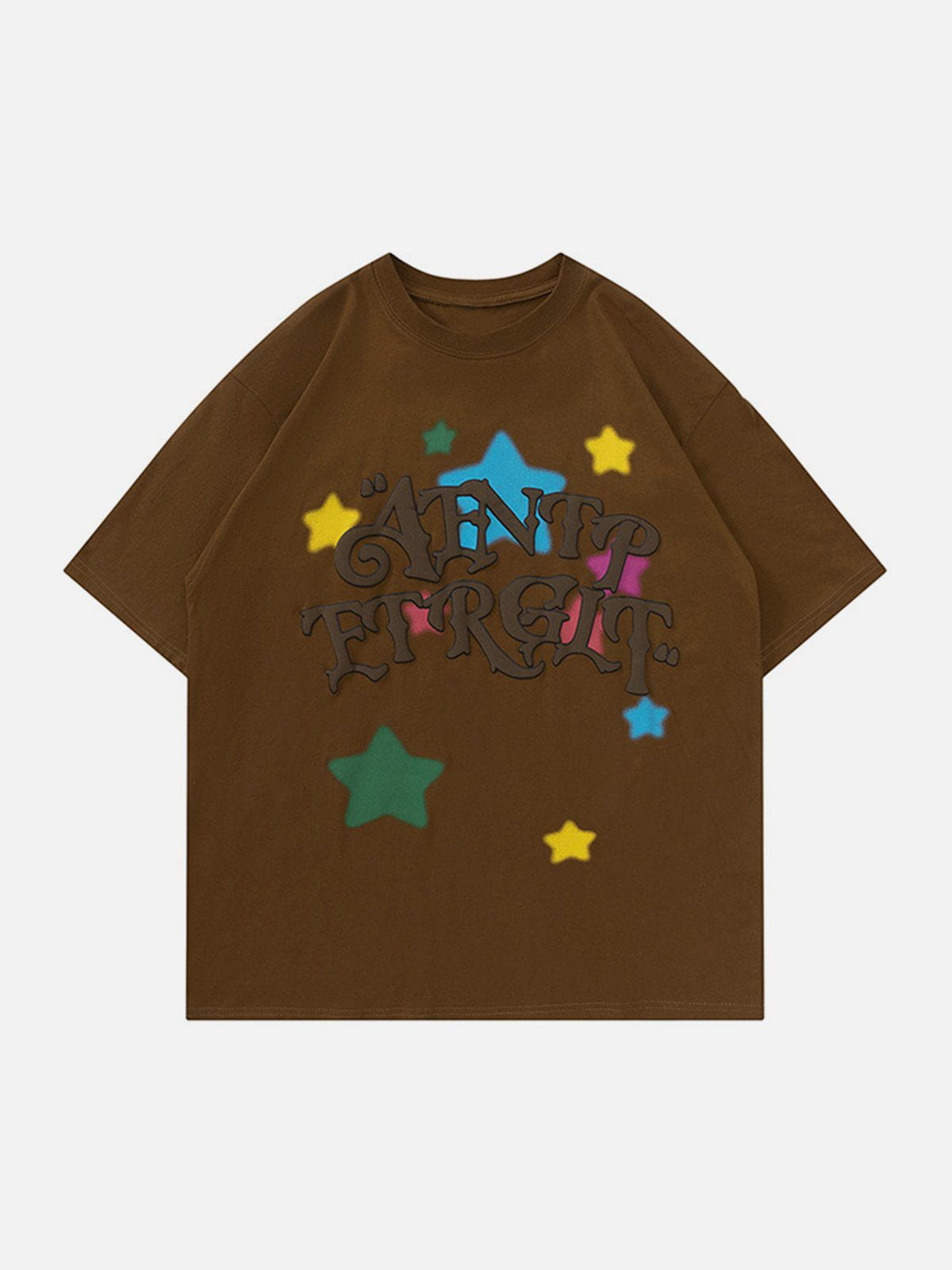 T-shirt graphique à lettres étoilées colorées