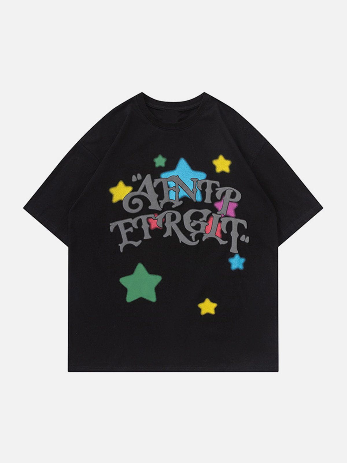 T-shirt graphique à lettres étoilées colorées