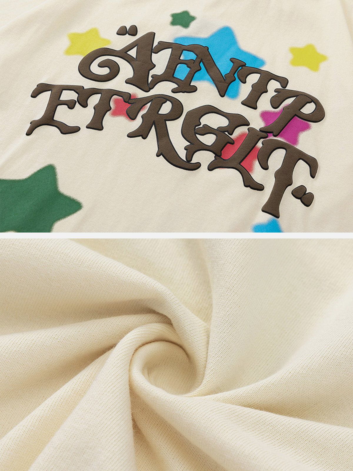 T-shirt graphique à lettres étoilées colorées