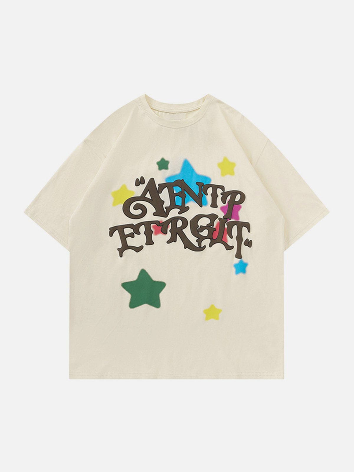 T-shirt graphique à lettres étoilées colorées