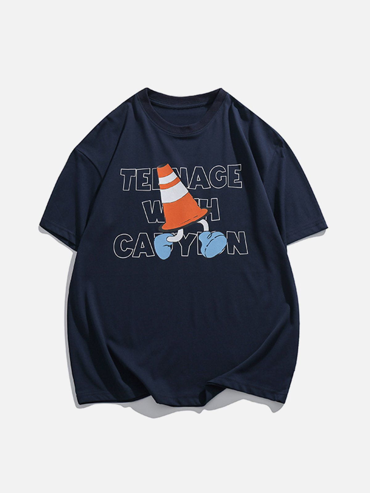 Cone Road Sign Walk Flocking Tee