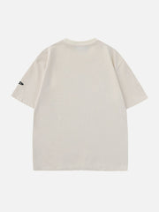 T-Shirt mit Buchstaben-Print in Kontrastfarbe 
