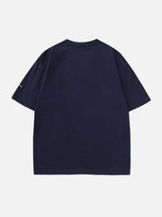 T-Shirt mit Buchstaben-Print in Kontrastfarbe 