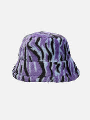 Contrast Striped Plush Vintage Bucket Hat