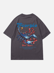 Baumwoll-T-Shirt mit Sternbild-Alphabet-Grafik 