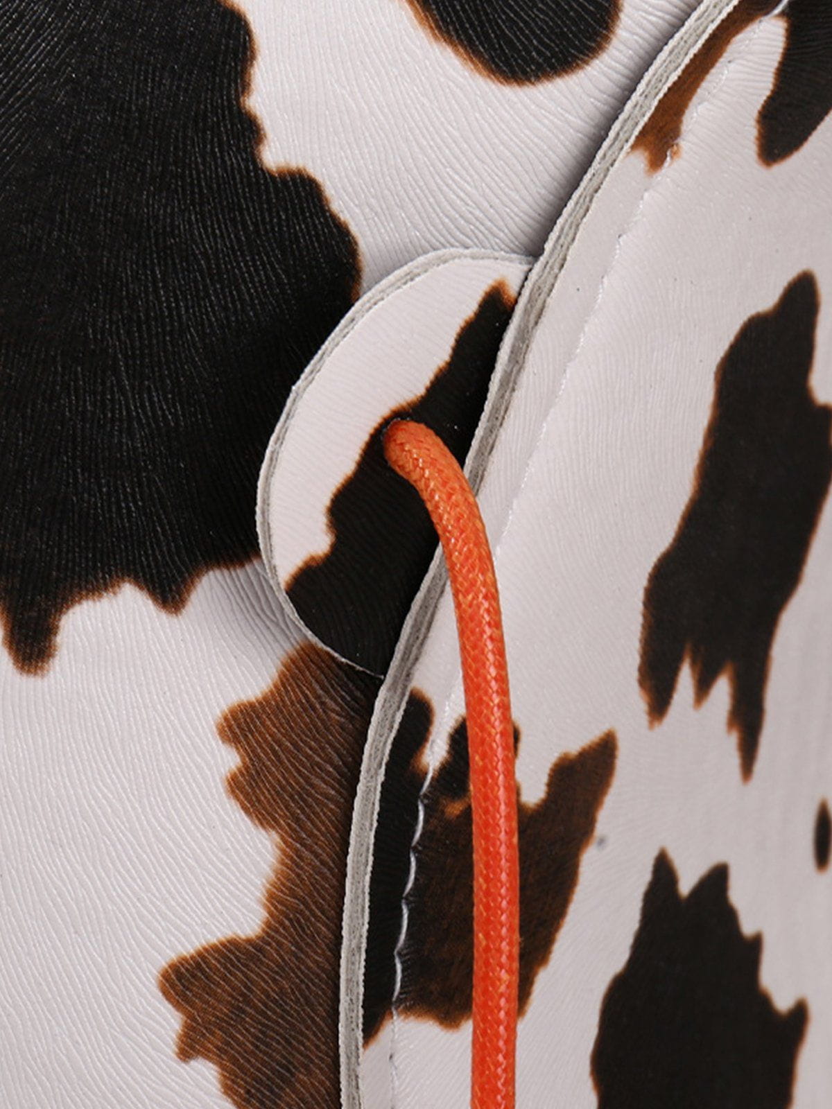 Cow Print Drawstring PU Leather Hat