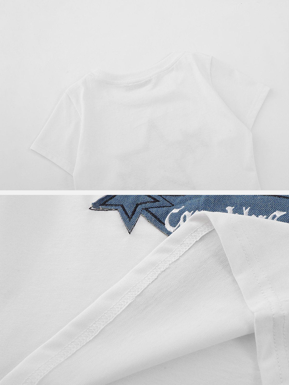 Cowboy Stars Patchwork-T-Shirt 