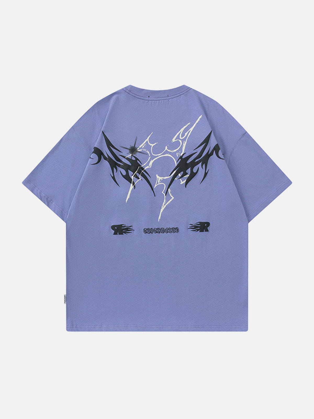 T-Shirt mit kreativem Graffiti-Print 