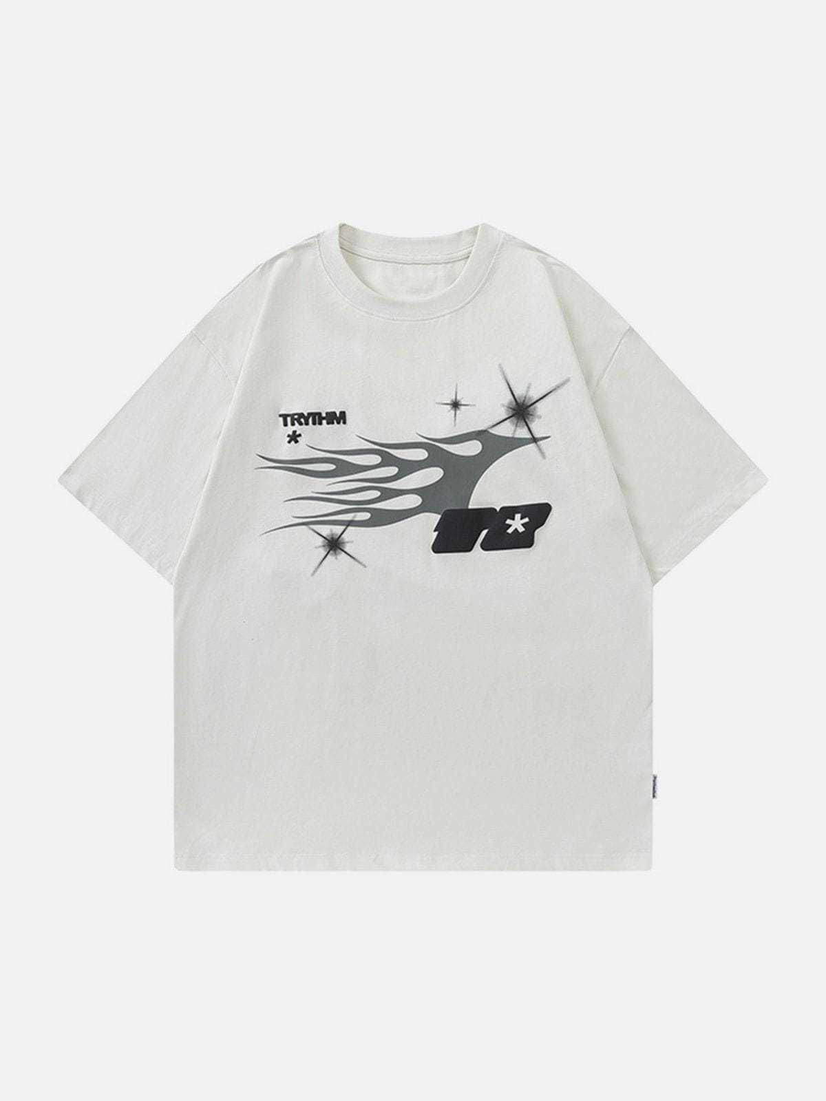 T-Shirt mit kreativem Graffiti-Print 