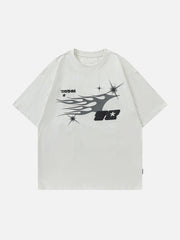 T-Shirt mit kreativem Graffiti-Print 