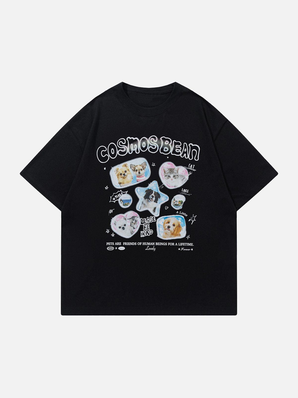 Süßes T-Shirt mit Katzen-Print 