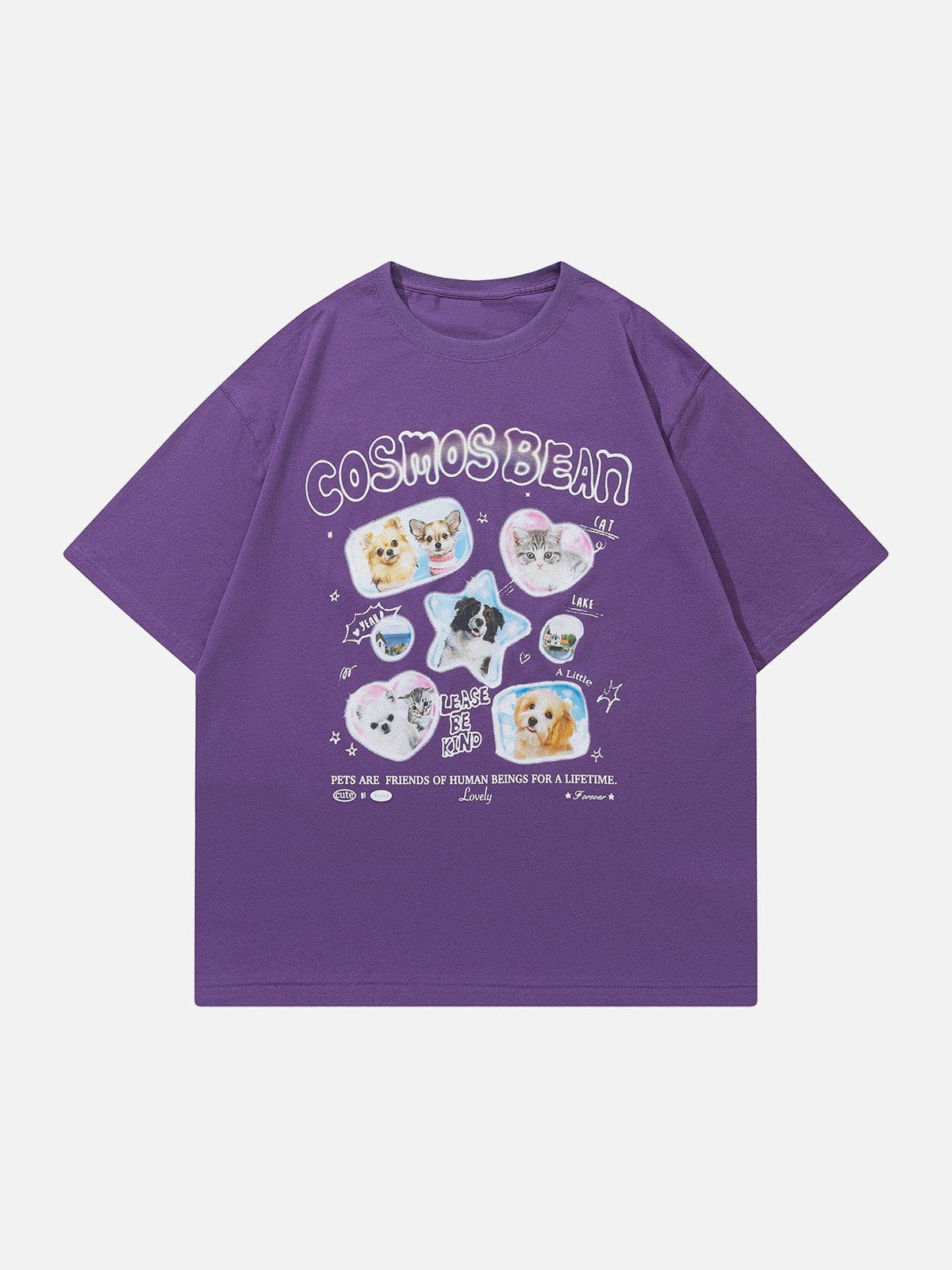 Süßes T-Shirt mit Katzen-Print 
