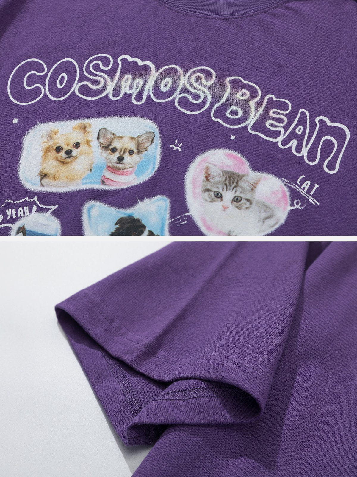 Süßes T-Shirt mit Katzen-Print 