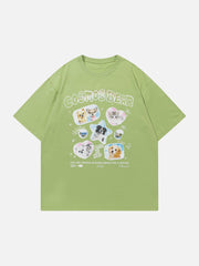 Süßes T-Shirt mit Katzen-Print 