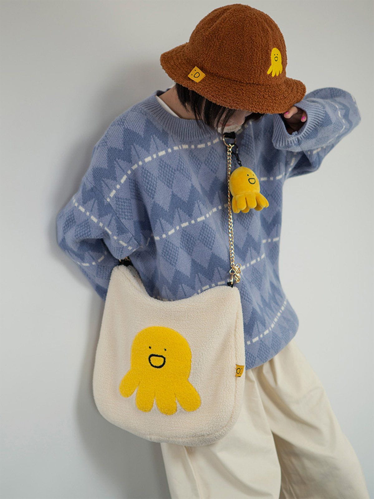 Cute Plush Octopus Crossbody Bag