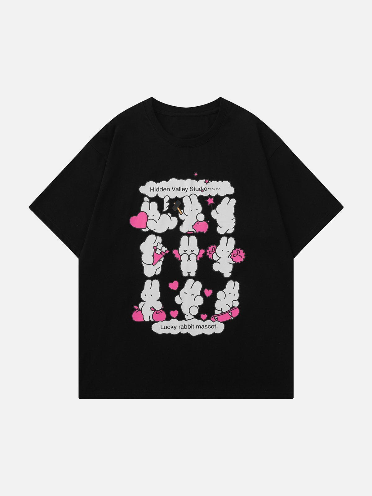 Süßes T-Shirt mit Kaninchen-Print 