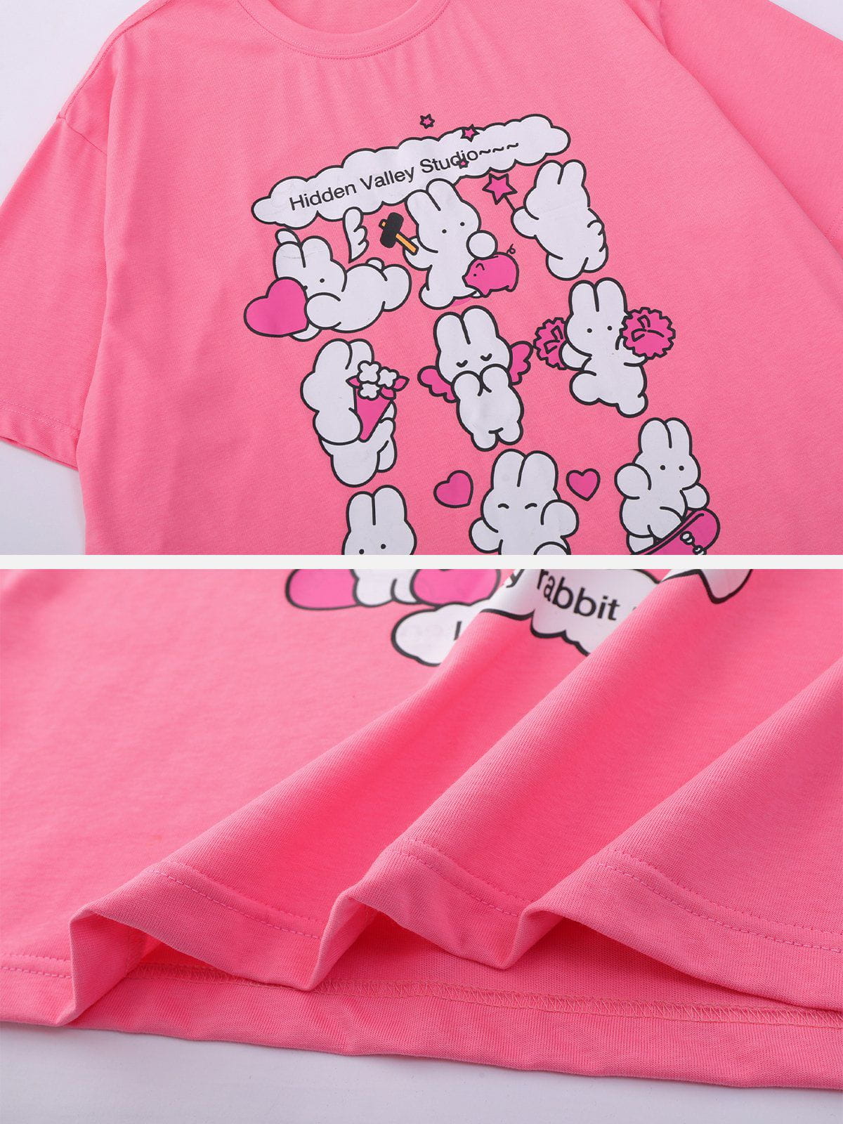 Süßes T-Shirt mit Kaninchen-Print 