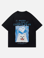 Süßes T-Shirt mit Samojeden-Print 