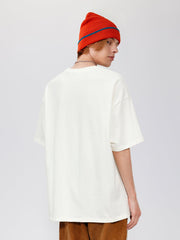 Baumwoll-T-Shirt mit Milchkuh-Print 