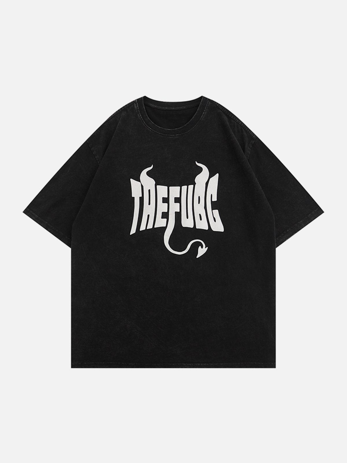 T-Shirt mit Dämonenstern-Print 