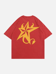 T-Shirt mit Dämonenstern-Print 
