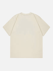 Denim-T-Shirt mit Buchstaben-Patchwork 