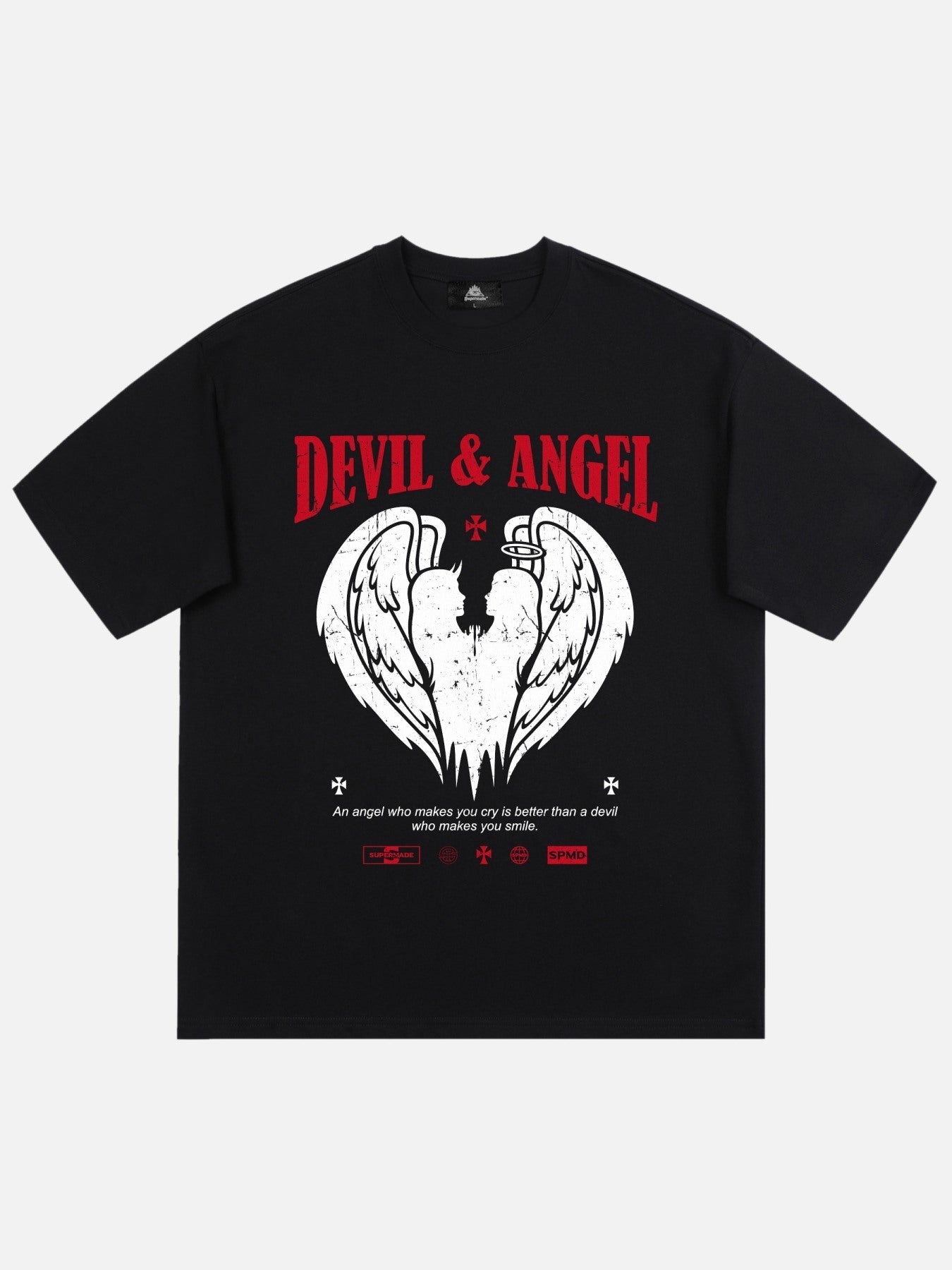 Devil & Angel Print T-shirt