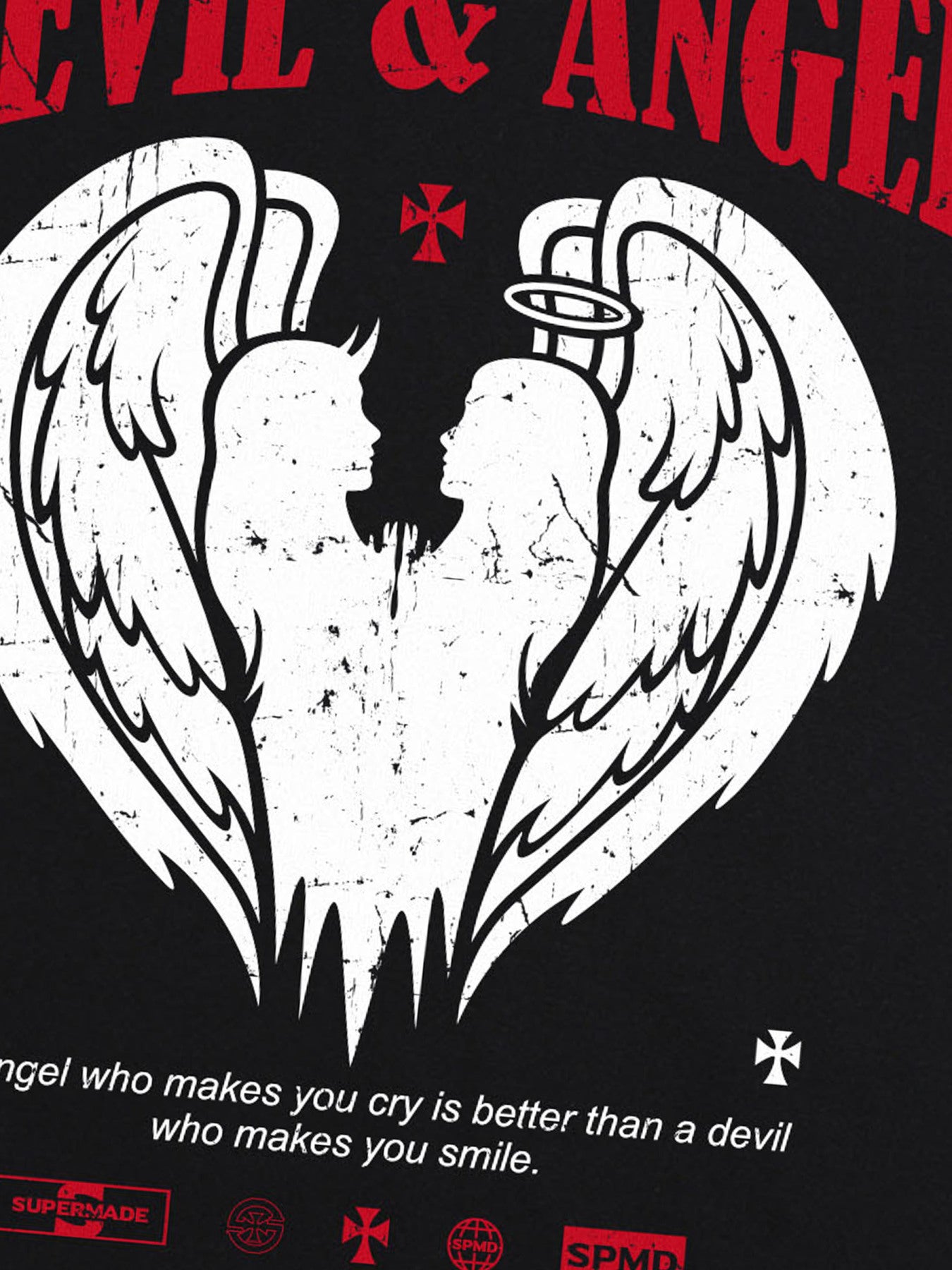 Devil & Angel Print T-shirt