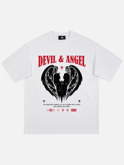 Devil & Angel Print T-shirt