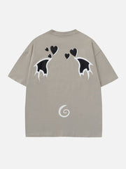 Devil Heart Element Foam Printing Tee