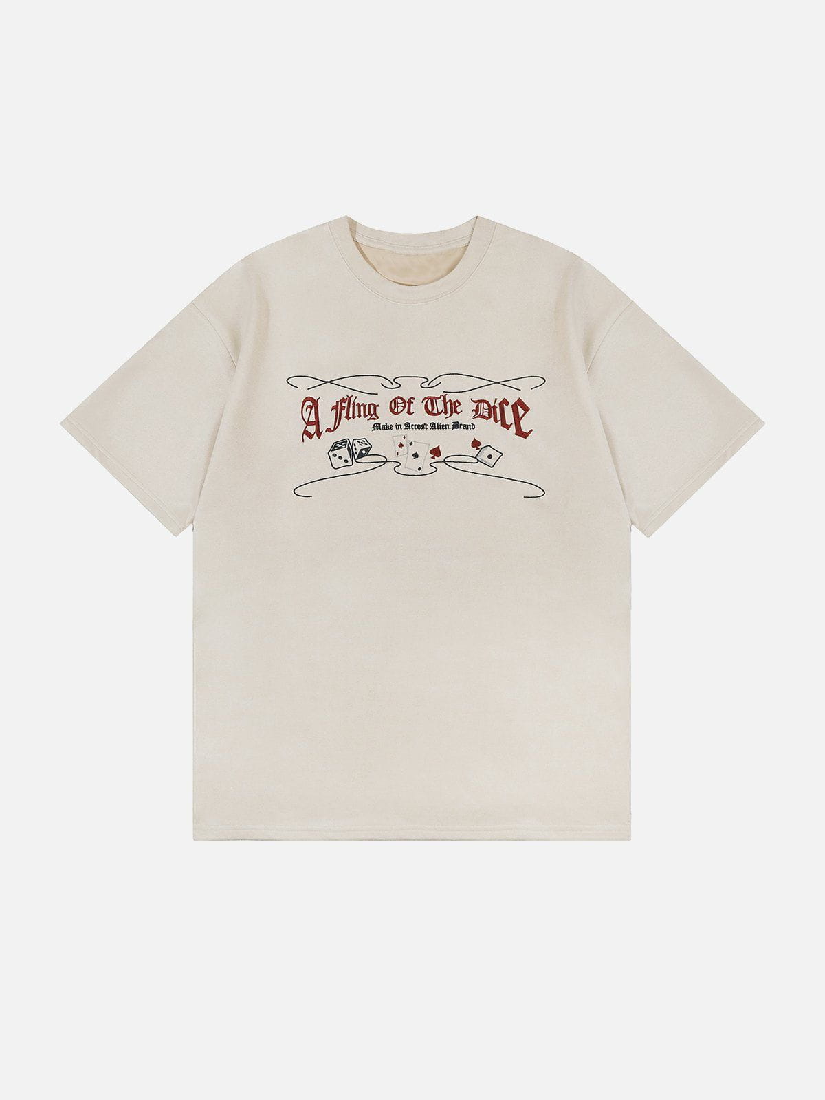 T-shirt en daim brodé Dice Poker