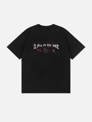 T-shirt en daim brodé Dice Poker