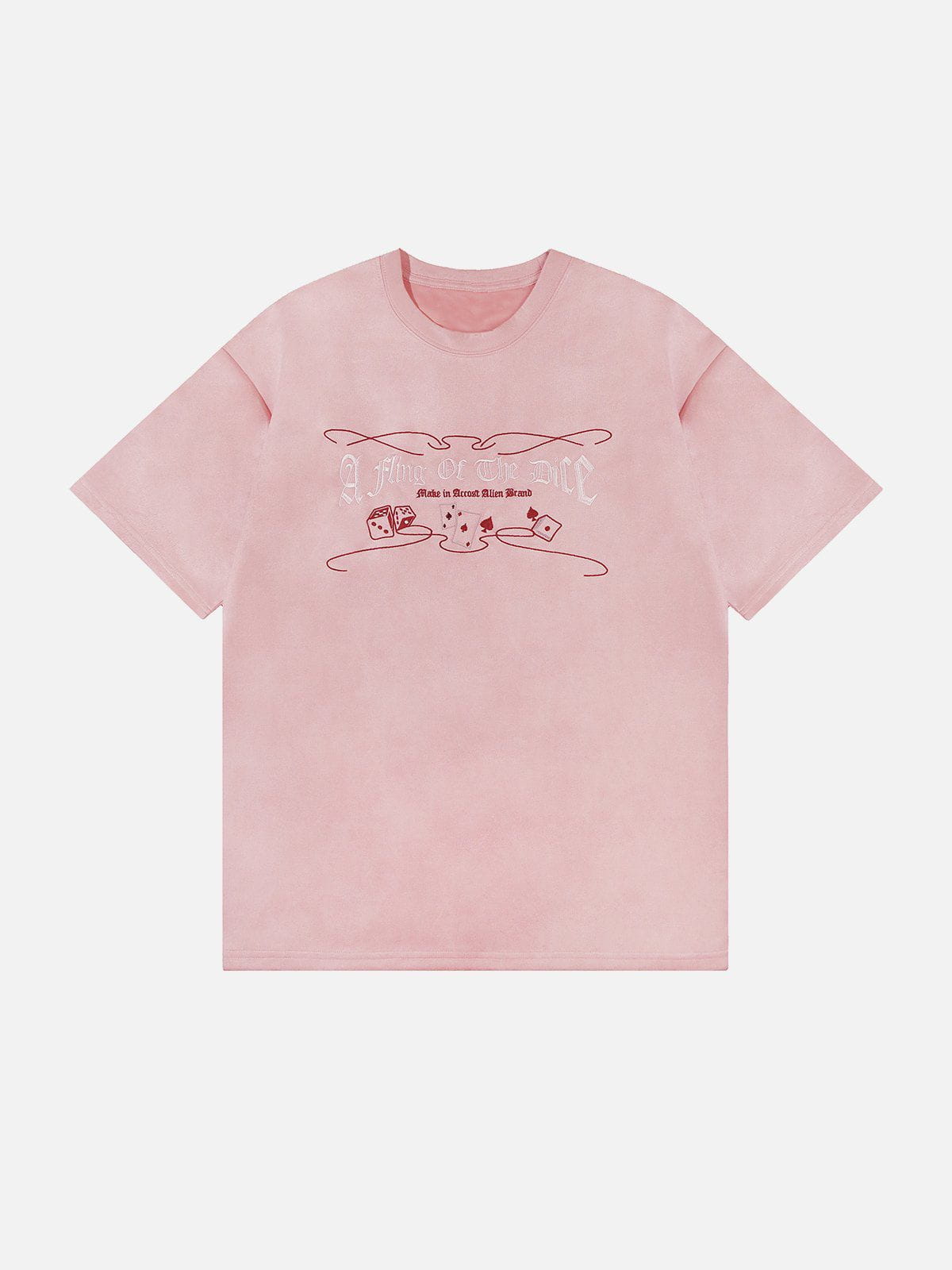 T-shirt en daim brodé Dice Poker