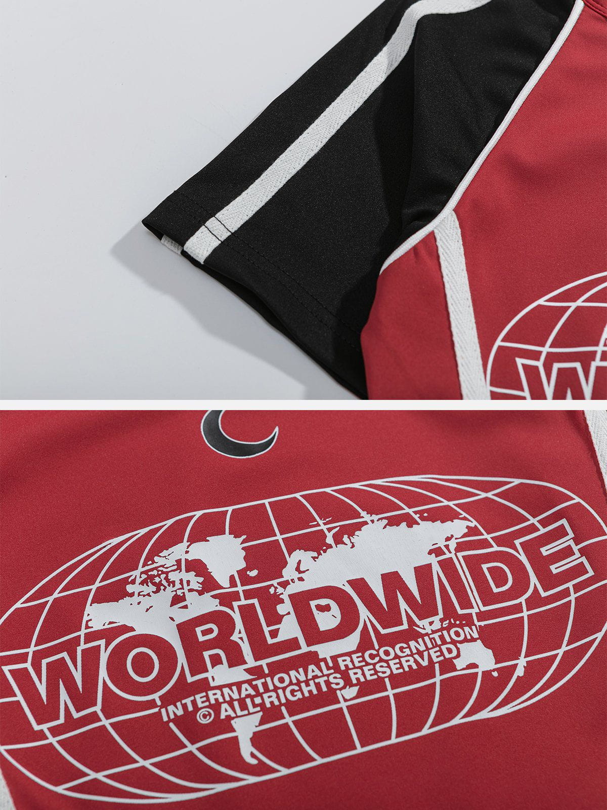 T-Shirt mit digitalem Patchwork-Stickerei 