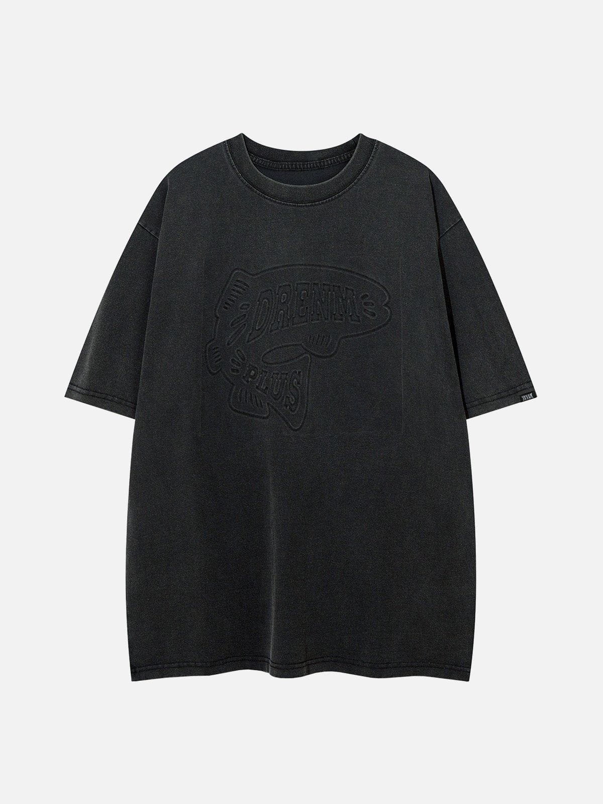 T-Shirt mit dimensionalem Stempel und Prägung 