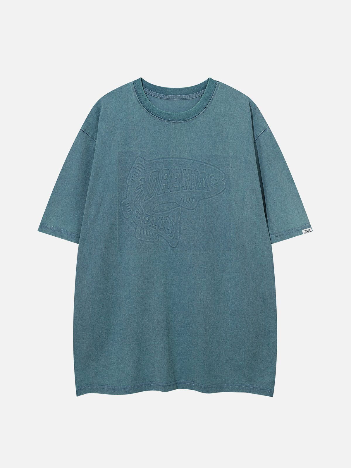 T-Shirt mit dimensionalem Stempel und Prägung 