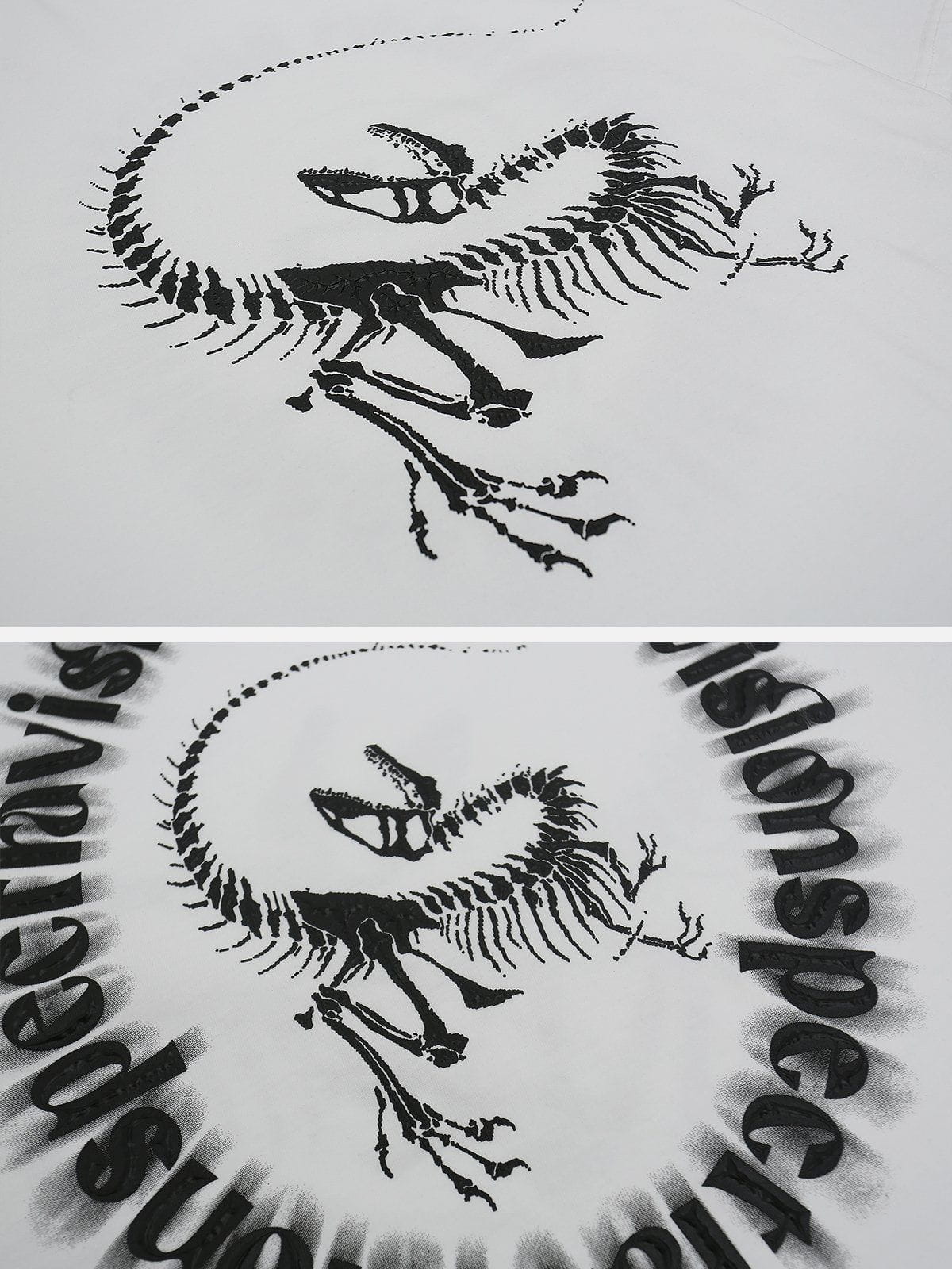 Dinosaurier-Fossil-T-Shirt mit Plastisol-Druck 