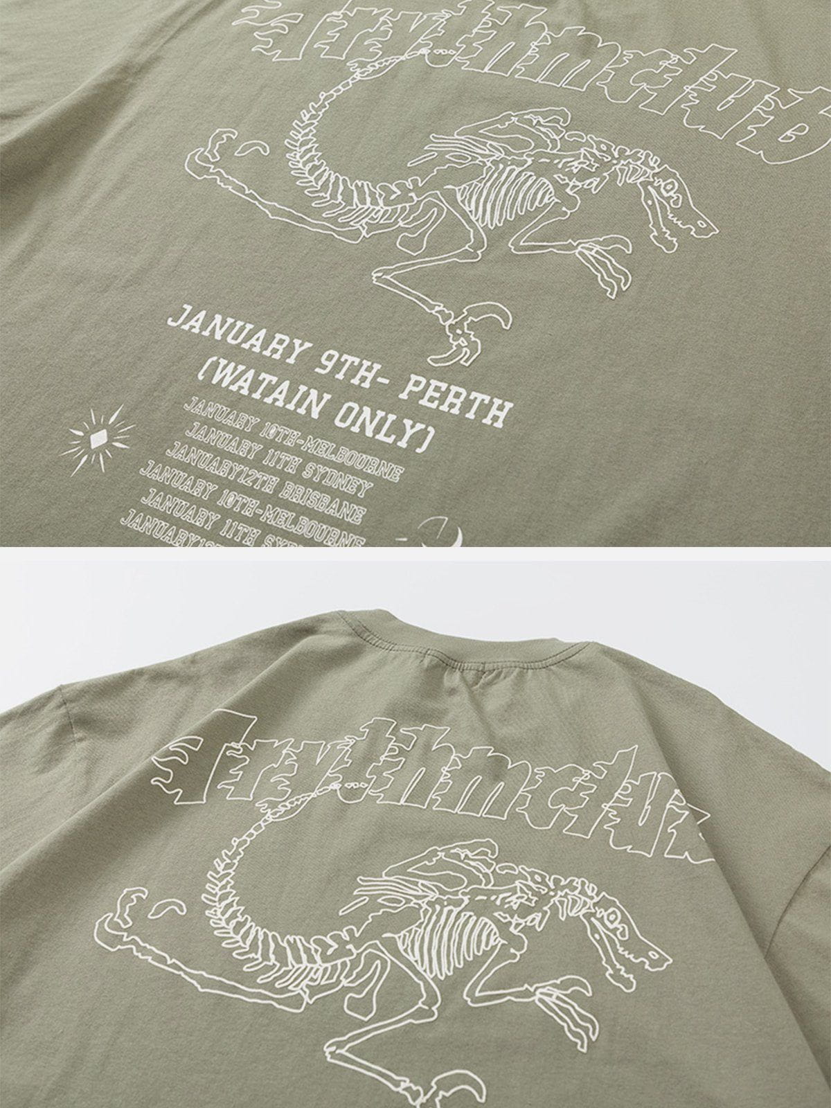 T-Shirt mit Dinosaurier-Totenkopf-Print 