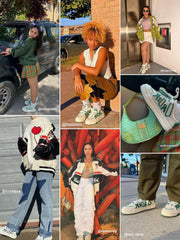 Skateschuhe mit Patchwork-Sohle und auflösender Sohle 