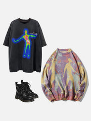 Distorted Portrait Graphic Cotton Tee