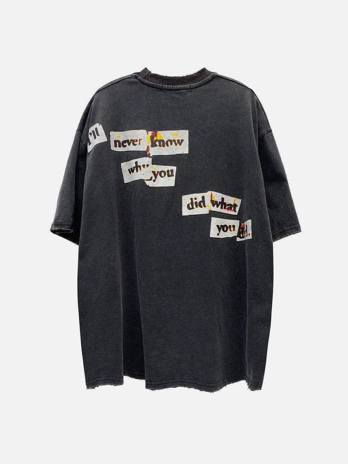 Oversize-T-Shirt mit verzerrter Portrait-Grafik 