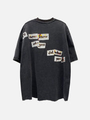 Oversize-T-Shirt mit verzerrter Portrait-Grafik 