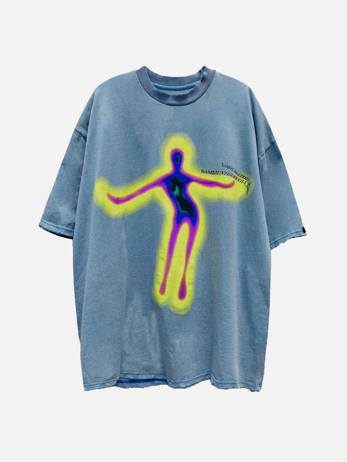 Oversize-T-Shirt mit verzerrter Portrait-Grafik 